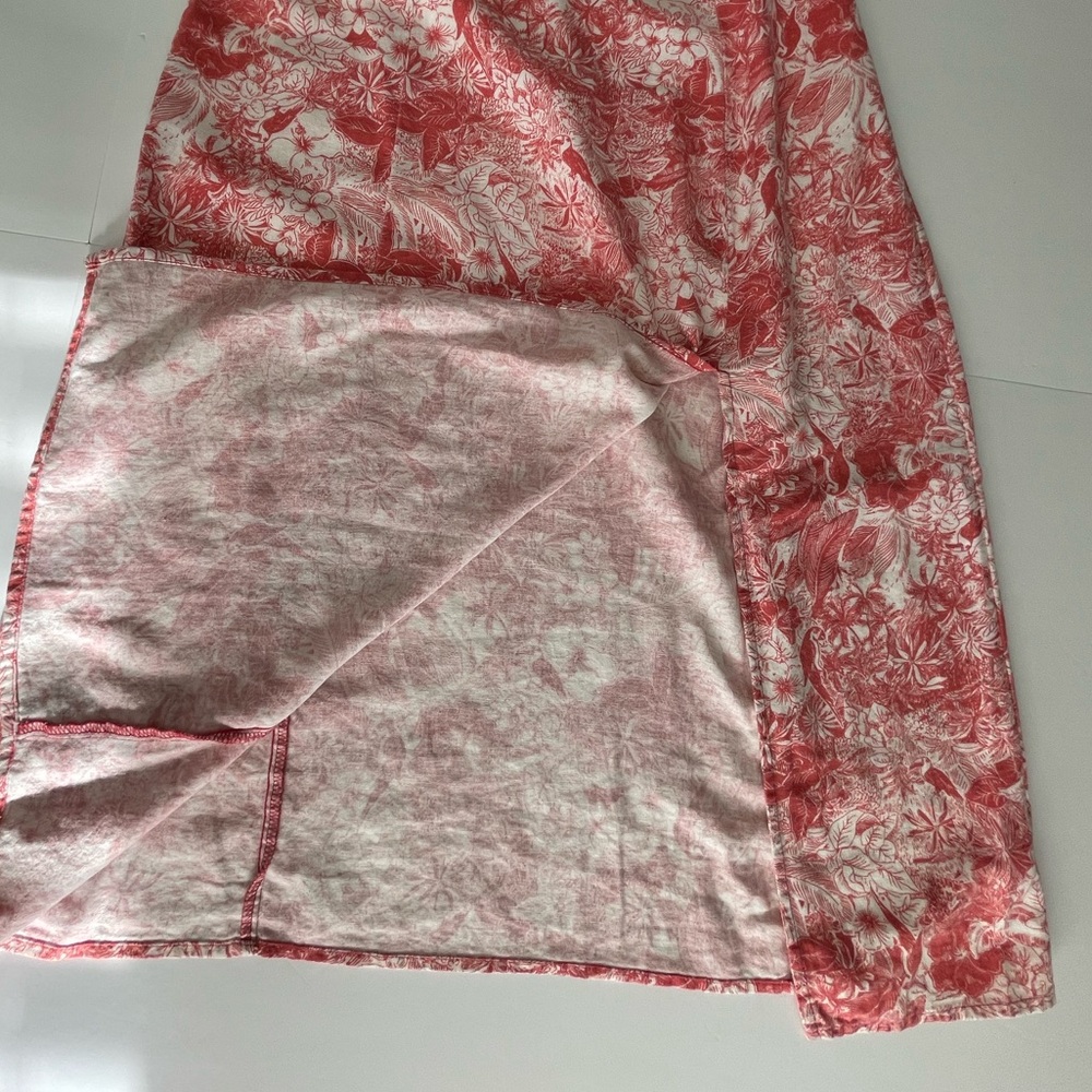 OLD NAVY Ecru Coral Tropical Floral Maxi Sundress Adjustable Straps Size S - Picture 7 of 12